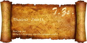 Thaisz Zsolt névjegykártya